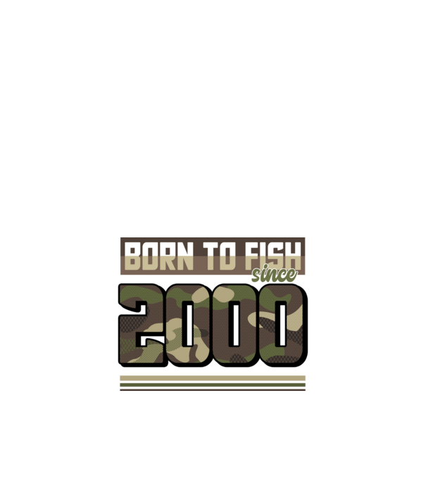 Born to fish since 2000 model negru pe tricou