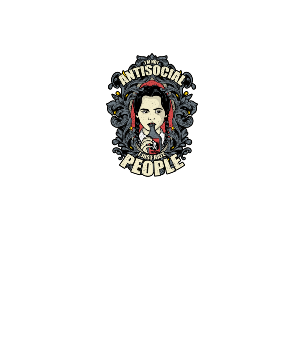 WEDNESDAY - Just hate people model negru pe tricou