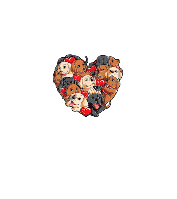 Puppy Heart model negru pe tricou