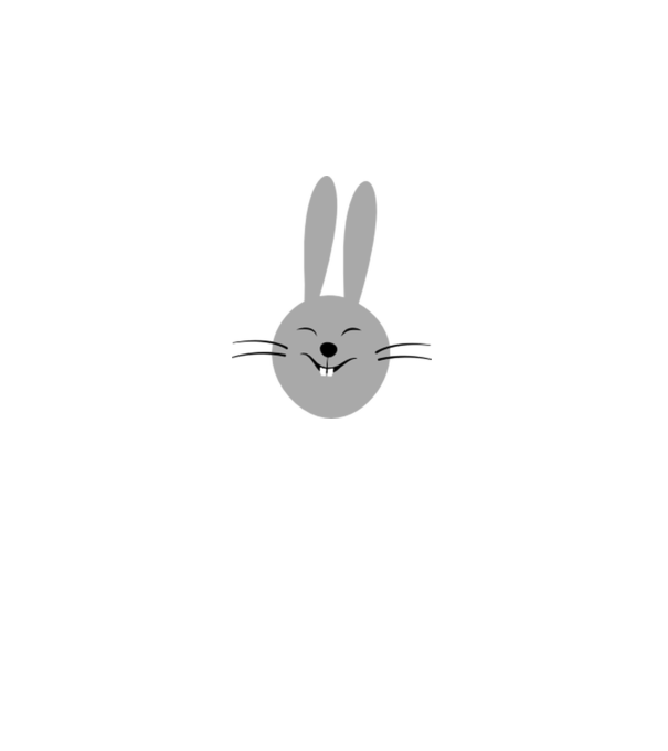 rabbit model alb pe tricou