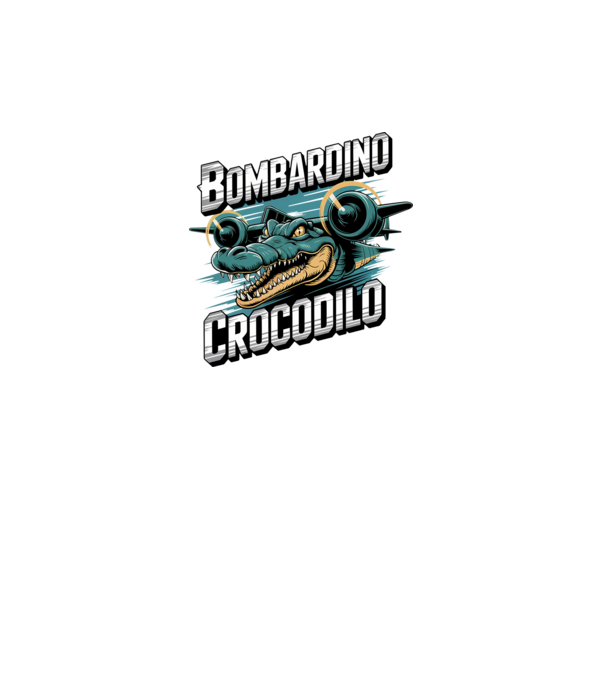 Bombardino Crocodilo 2 model negru pe tricou