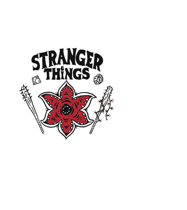 stranger things demogorgon head2 model negru pe tricou