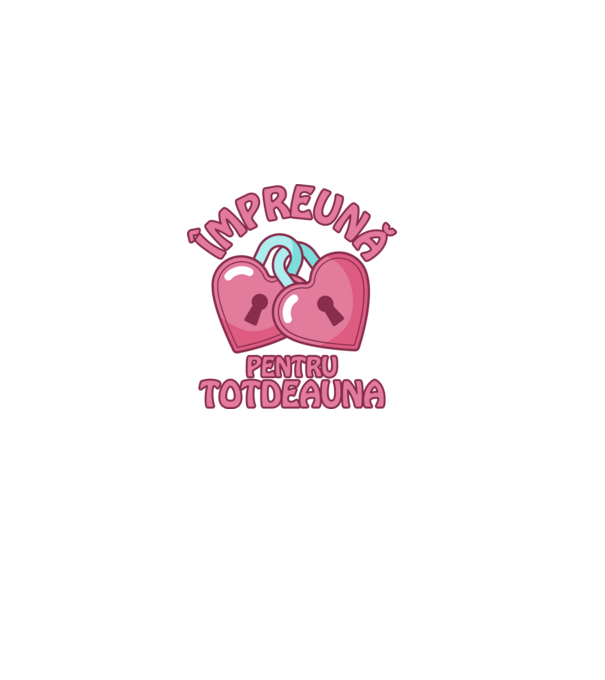 mpreună pentru totdeauna model roz deschis pe tricou