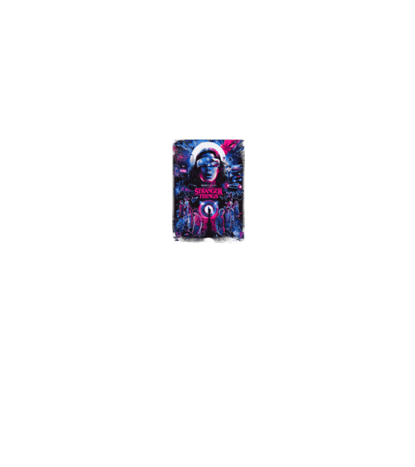 stranger things poster neon model negru pe tricou