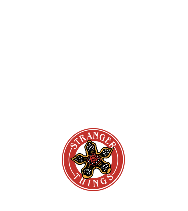 stranger things logo bucks model roșu pe tricou