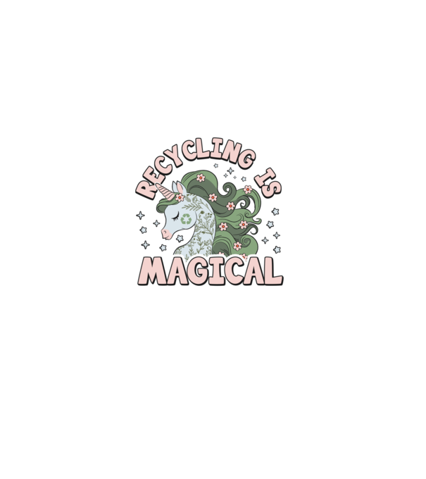 Recycling is magical model negru pe tricou