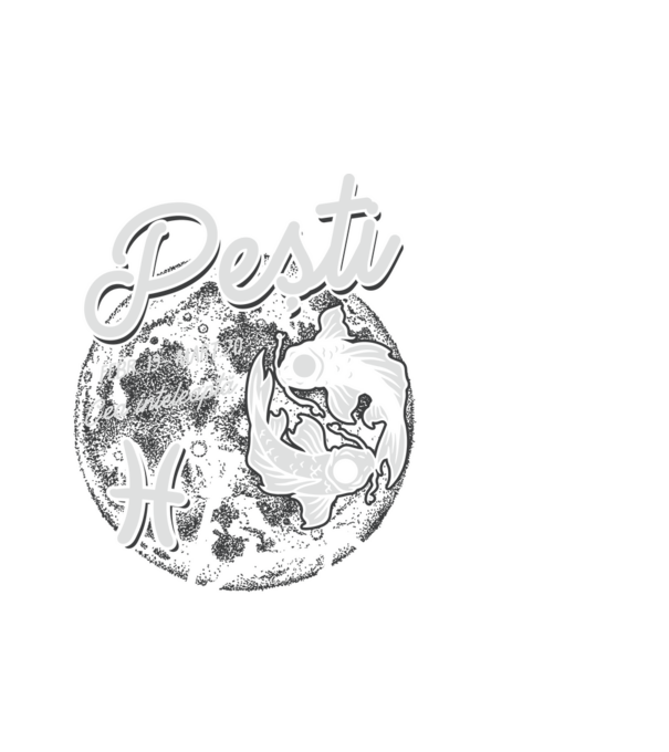 Zodiac femeie PEȘTI retro model negru pe tricou