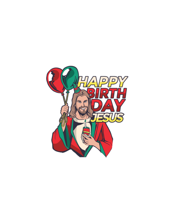 Happy Birtday Jesus! model negru pe tricou