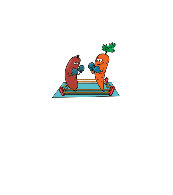 sausage vs carrot model gri pe tricou