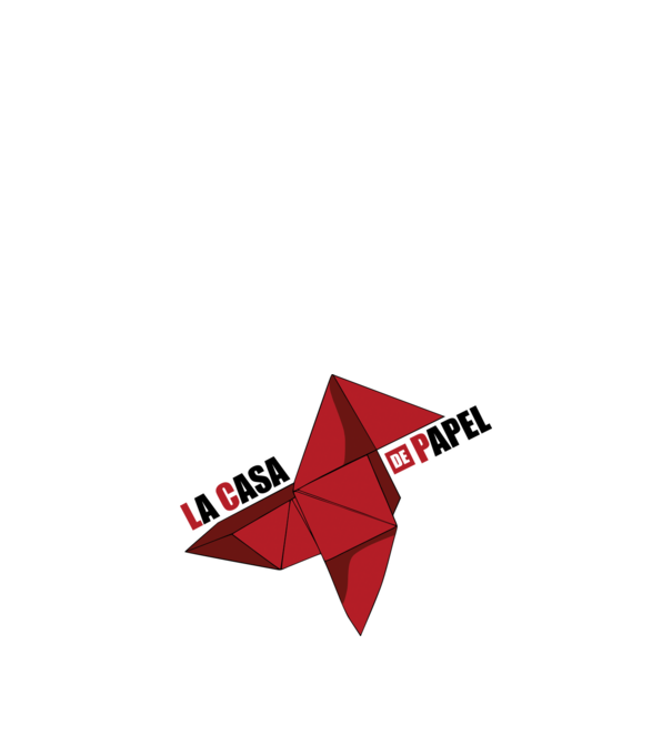 origami la casa de papel white model alb pe tricou
