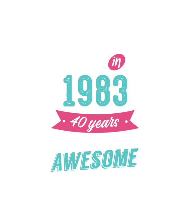 Made in 1983 model alb pe tricou