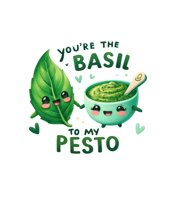 Basil to my Pesto model alb pe tricou