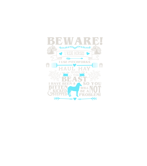 Beware i ride horses model negru pe tricou