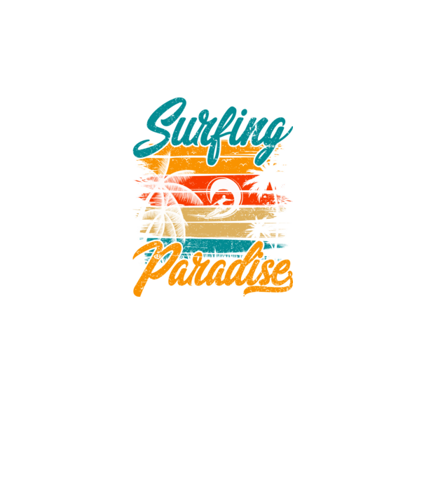 Surfing Paradise model negru pe tricou