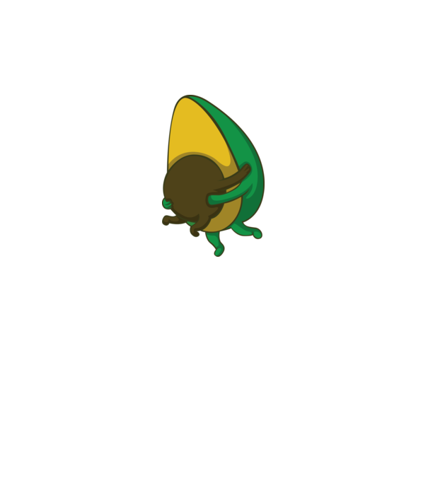 Avocado model gri pe tricou