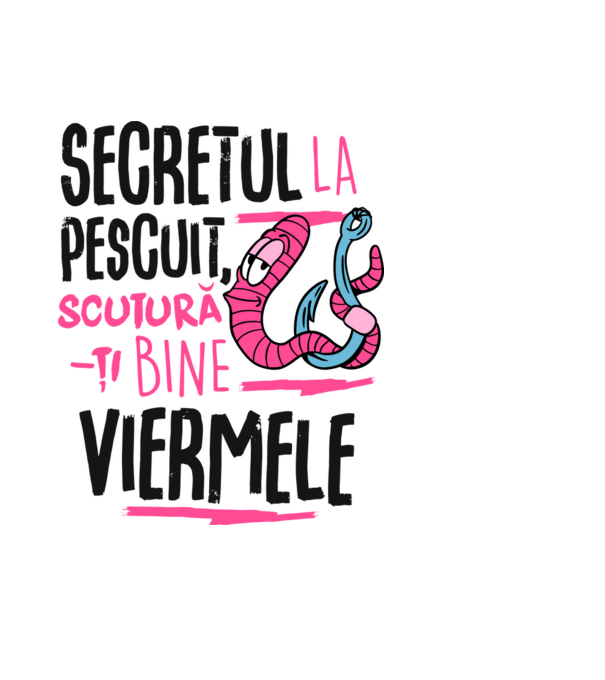 Secretul la pescuit scutură-ți bine viermele model albastru deschis pe tricou