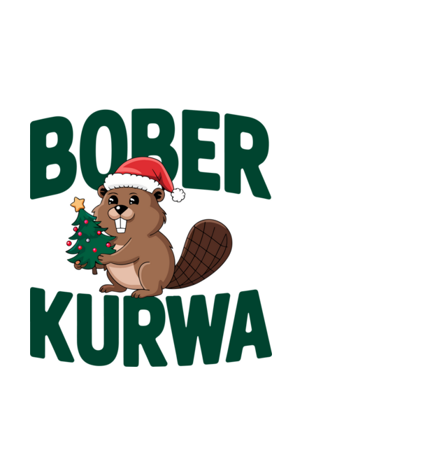 Bober kurwa xmas model negru pe tricou