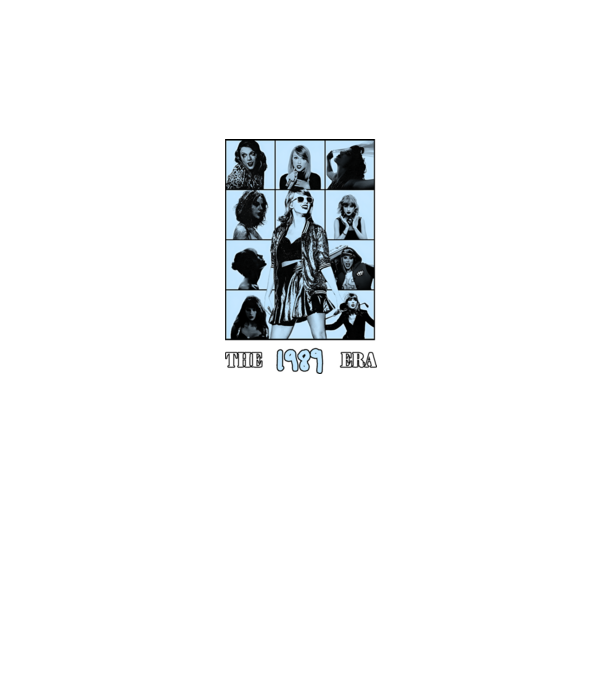 Taylor Swift ERAS blue model negru pe tricou