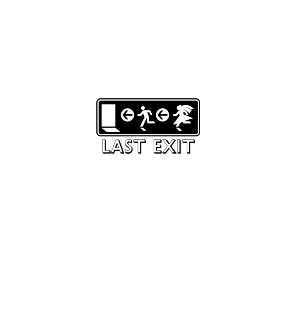 Last Exit model alb pe tricou