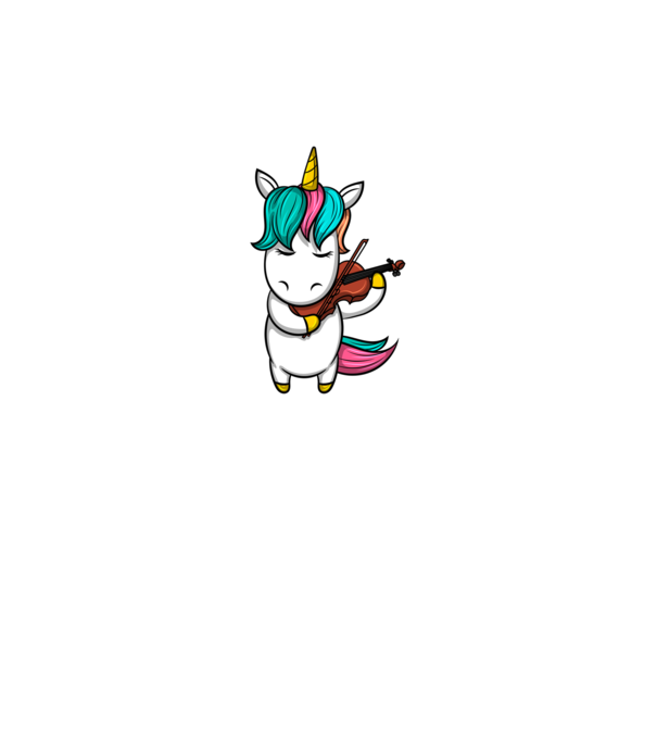 Unicorn Violin model gri pe tricou