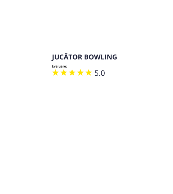 evaluare: jucător bowling de 5 stele model alb pe tricou