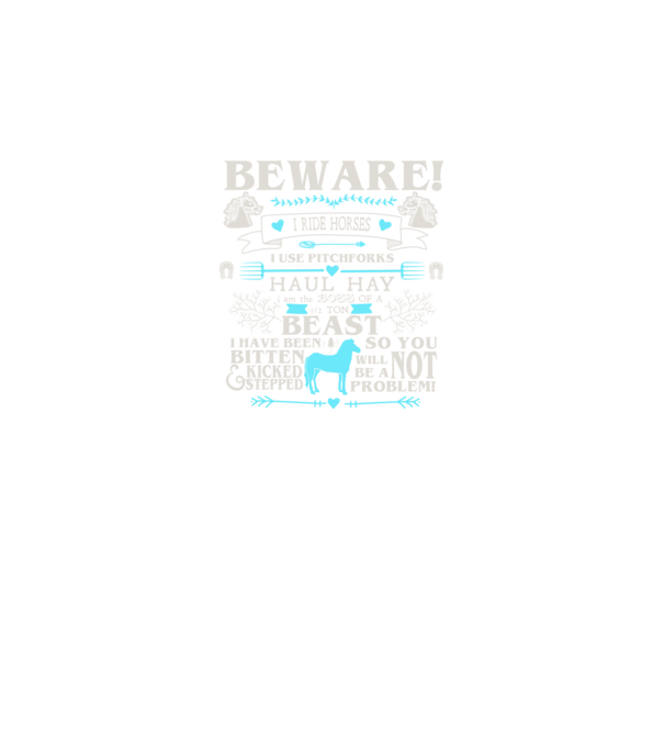 Beware i ride horses model negru pe tricou