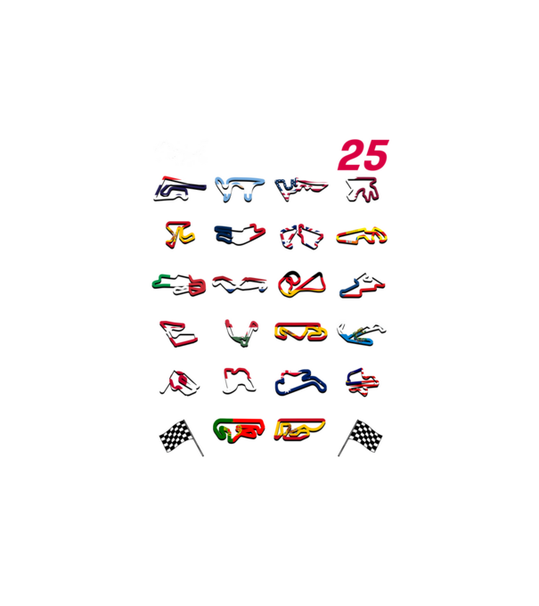MOTOGP 25 CALENDAR Negru model alb pe tricou