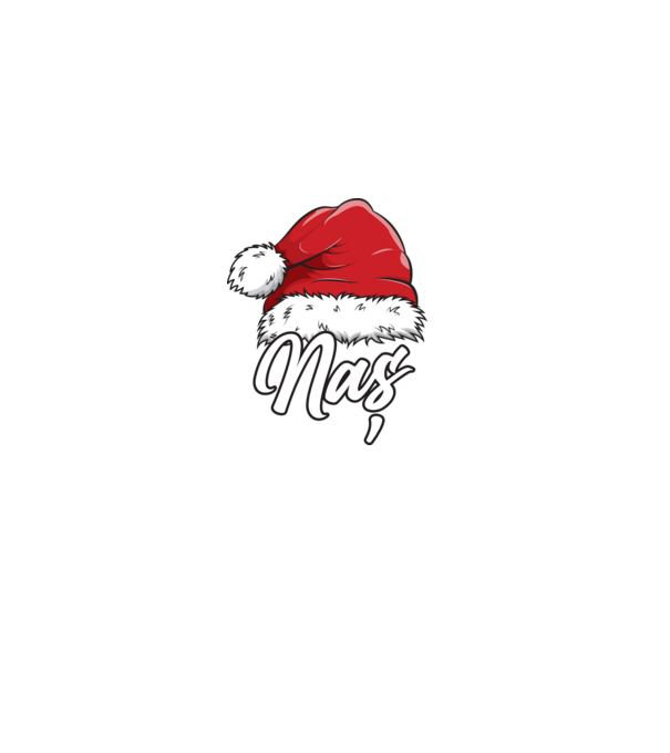 naș Santa Hat model negru pe tricou