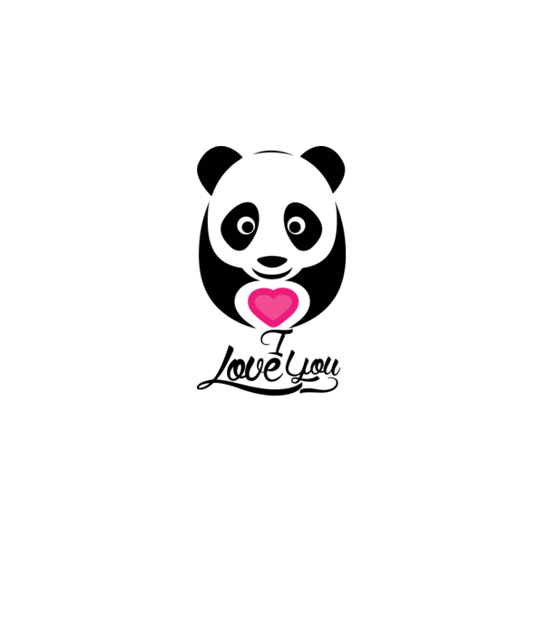 PandaHeart model alb pe tricou