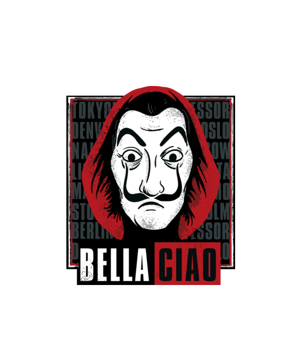 bella ciao dali model alb pe tricou