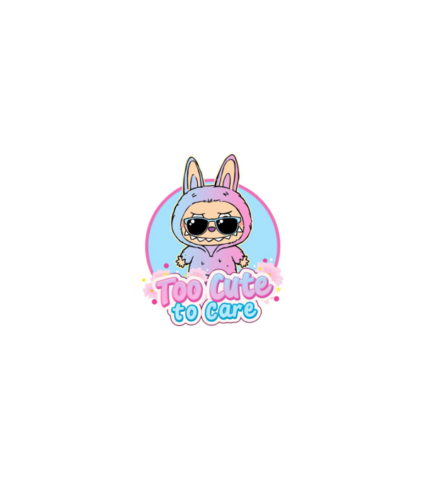 Too cute to care model alb pe tricou