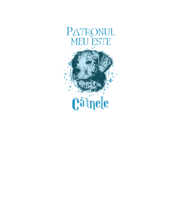 Patronul meu este CÂINELE model negru pe tricou