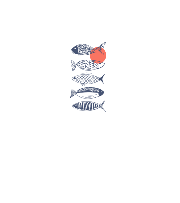 Fish model alb pe tricou