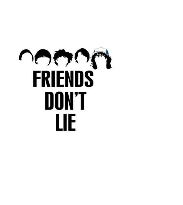 friends dont lie stranger things model negru pe tricou