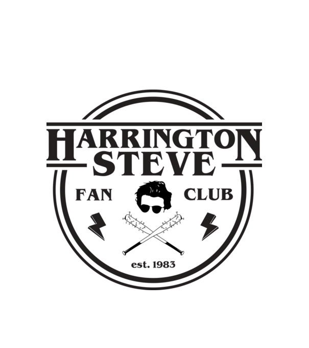 steve harrington fan club est 1983 model alb pe tricou