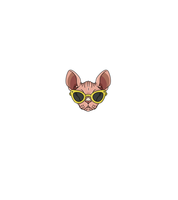 cool cats have no hair model negru pe tricou