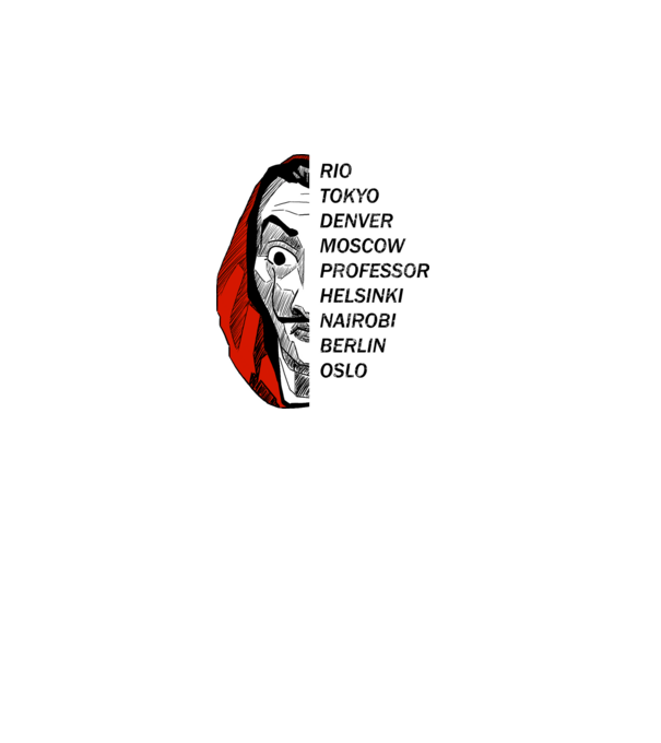classic logo money heist white model alb pe tricou