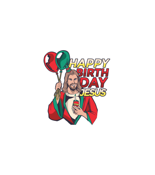 Happy Birtday Jesus! model negru pe tricou
