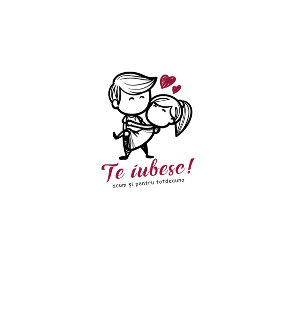 te iubesc! model alb pe tricou