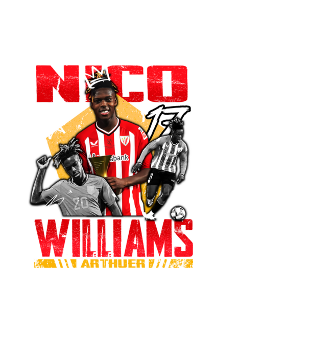 Nico Williams tribute model negru pe tricou