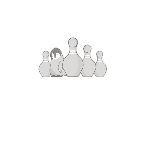 Bowling pinguin model alb pe tricou