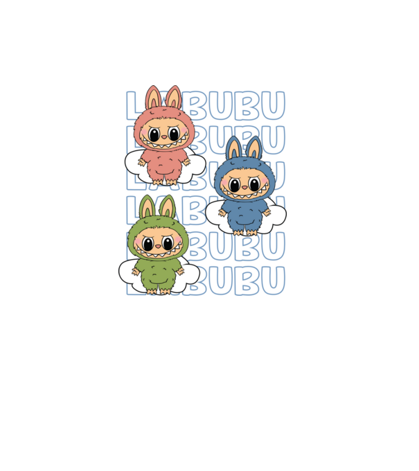 LABUBU model negru pe tricou