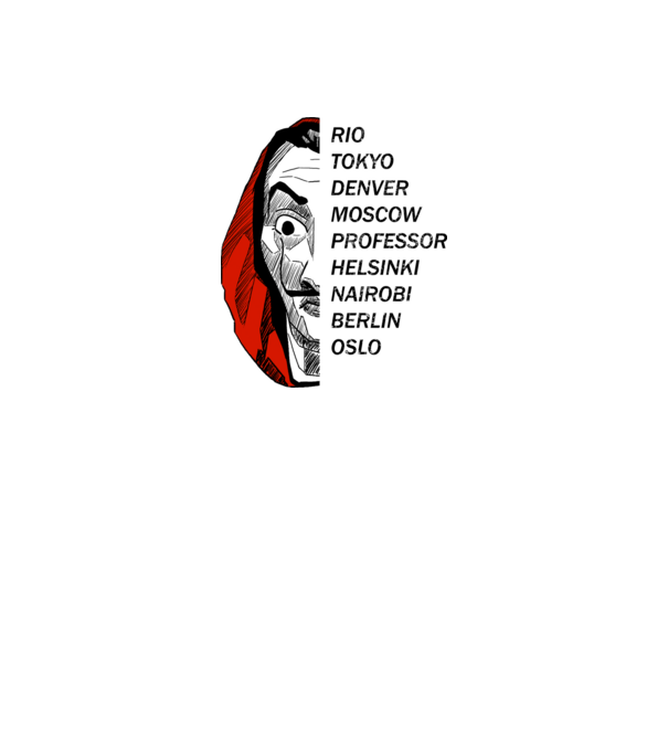 classic logo money heist white model alb pe tricou