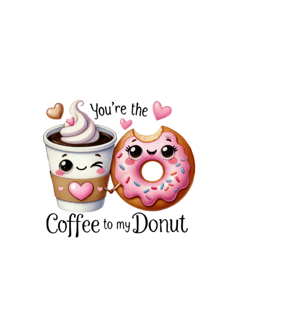 Coffee to my Donut model alb pe tricou