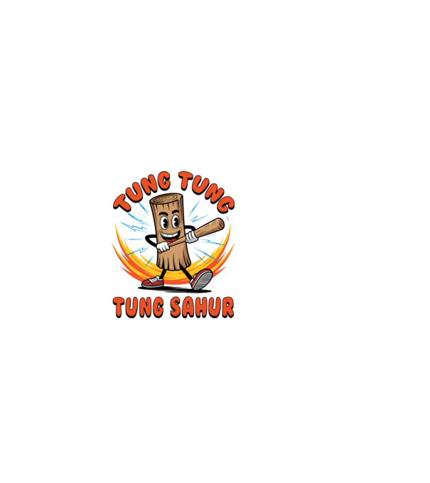 Tung Tung Tung Sahur drăguț model negru pe tricou