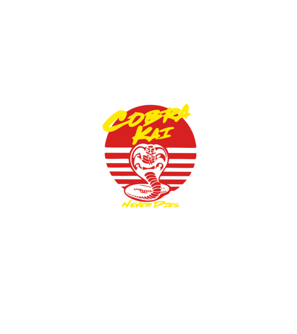 cobra kai sunset logo model negru pe tricou