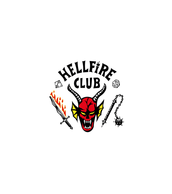 HELLFIRE CLUB model alb pe tricou