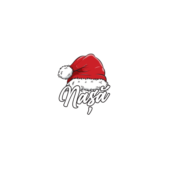 nașă Santa Hat model negru pe tricou