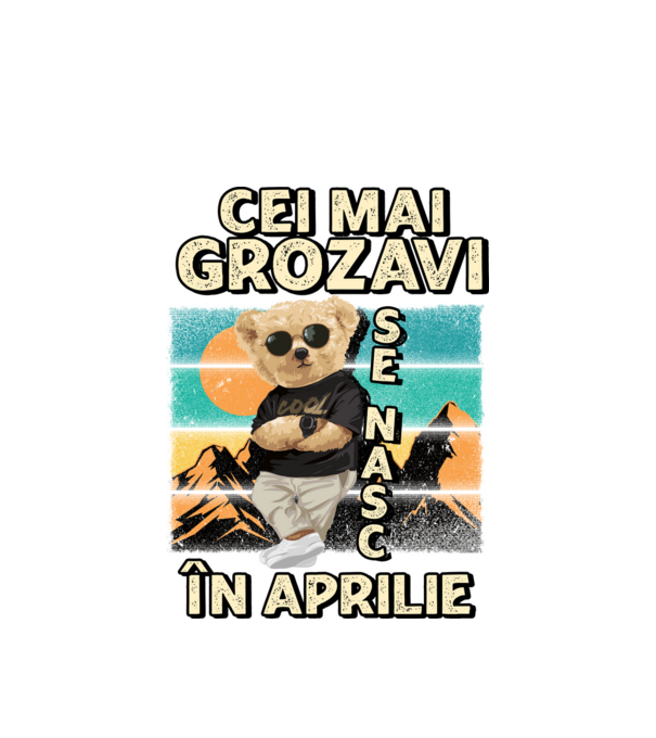 RETRO teddy APRILIE model alb pe tricou