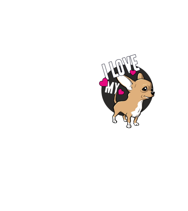 I love my Chihuahua model galben neon pe tricou